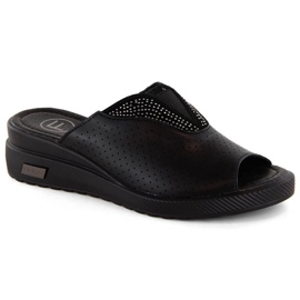 Filippo W PAW536 mules compensées en cuir noir le noir