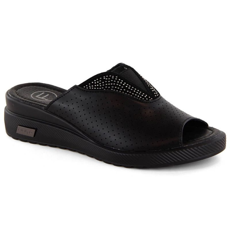 Filippo W PAW536 mules compensées en cuir noir le noir