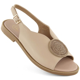 Filippo W PAW542 sandales beiges avec zircons