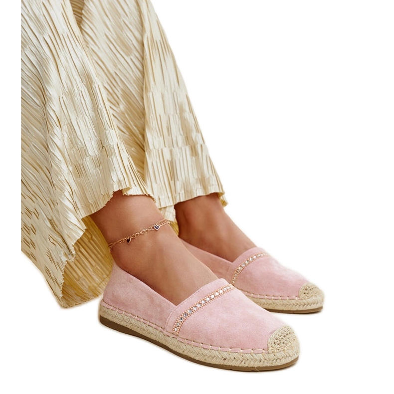 Espadrilles Abia roses avec strass