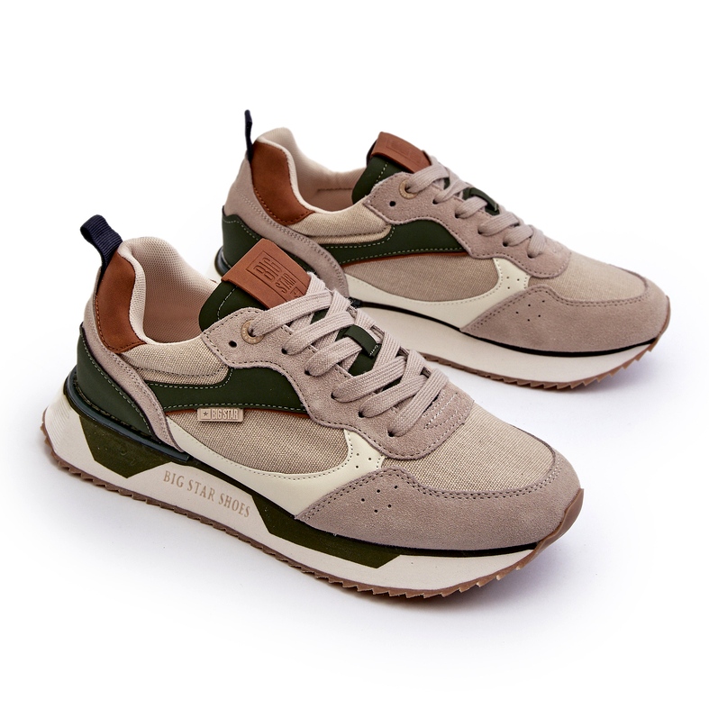 Baskets pour hommes système de mousse à mémoire de forme Big Star NN174349 Beige