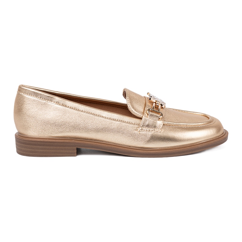 Mocassins dorés élégants pour femmes d'or