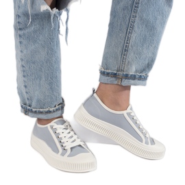 Baskets plateforme femme bleu clair