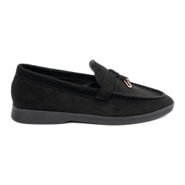 Mocassins femme en daim noir le noir
