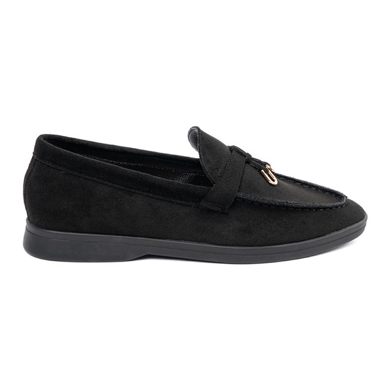 Mocassins femme en daim noir le noir