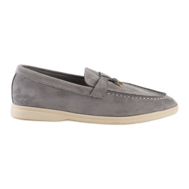 Mocassins femme en daim gris Mocassins femme en daim gris