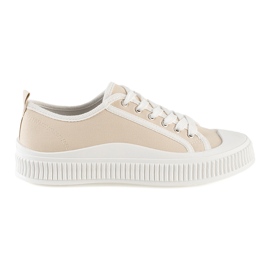 Baskets plateforme femme beiges Baskets plateforme femme beiges