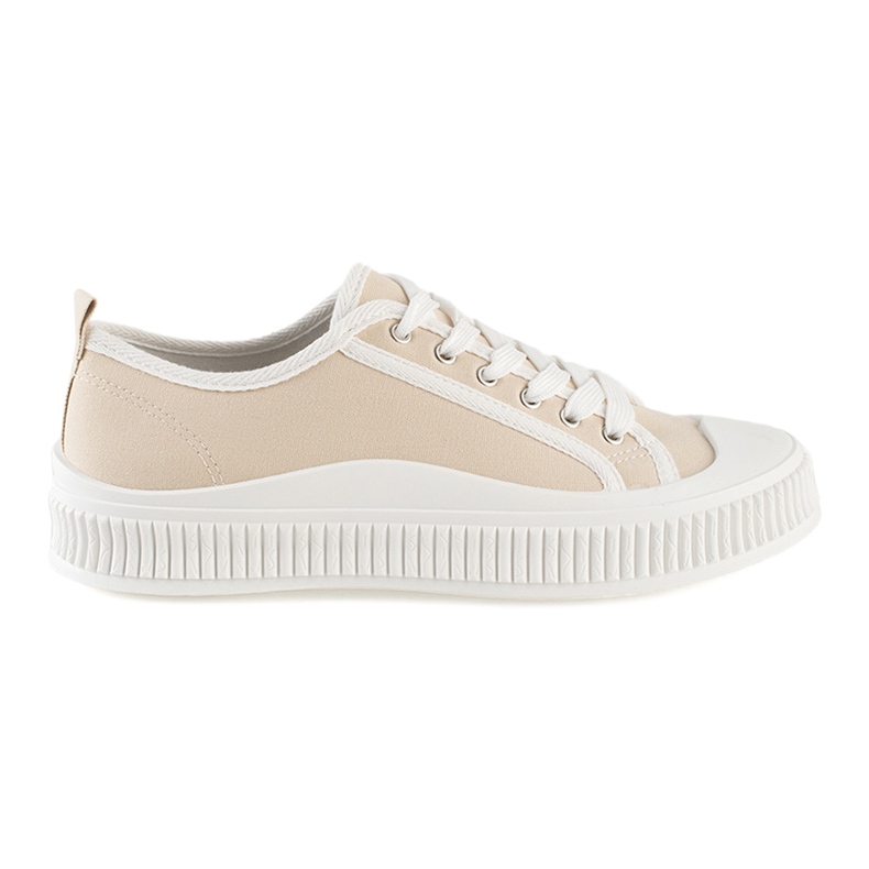 Baskets plateforme femme beiges