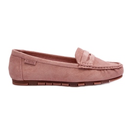Mocassins en daim écologique pour femmes Big Star NN274928 système de mousse à mémoire de forme rose