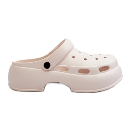 Tongs femme en mousse à semelle massive, Blanc Danollia blanche