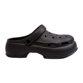 Tongs femme en mousse à semelle massive, Noir Danollia