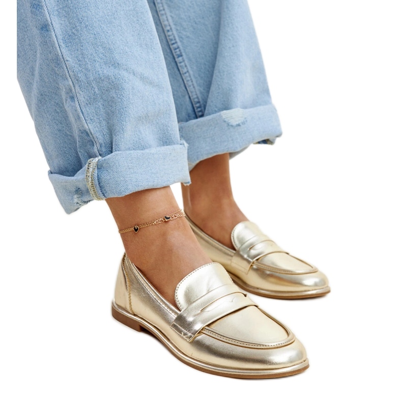 Mocassins Nasia classiques dorés d'or