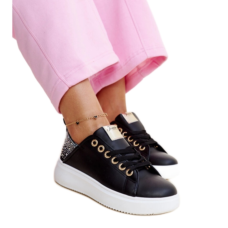 Baskets Antonietta noires avec strass le noir