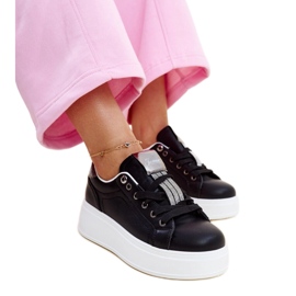 Baskets noires et argentées avec strass Maurizia