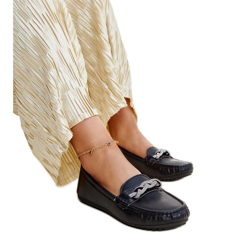 Mocassins noirs ornés de strass Adiba le noir Mocassins noirs ornés de strass Adiba le noir