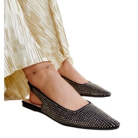 Sandales à talons ouverts noires brillantes Nadiana