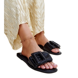 Tongs noires avec boucle Ganema le noir