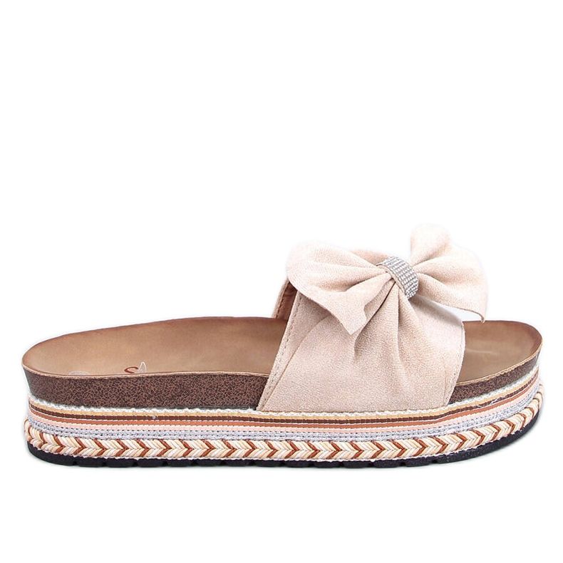 Tongs en liège à semelle colorée Servoz Beige