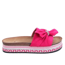 Tongs en liège à semelle colorée Servoz Fuchsia rose