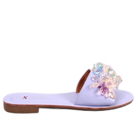 Chaussons Estrada Violet avec pierres colorées