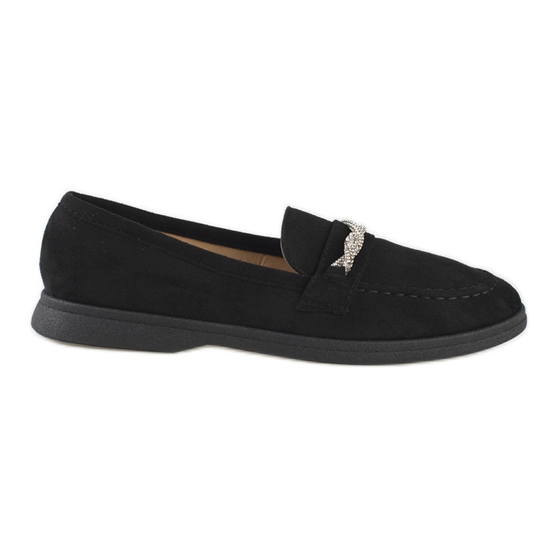 Mocassins femme en daim noir le noir