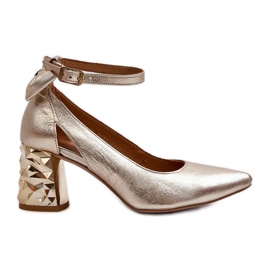 Escarpins en Cuir à Noeud Maciejka 05059-25 Doré