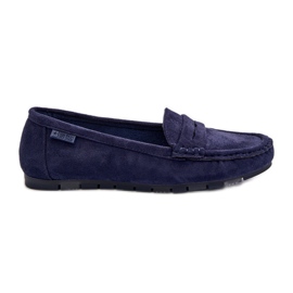 Mocassins en daim écologique pour femmes Big Star NN274931 système de mousse à mémoire de forme bleu marine