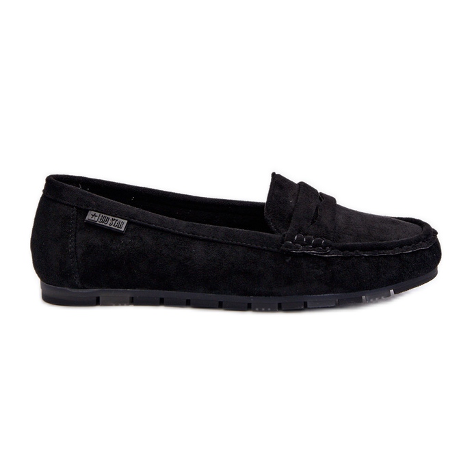 Mocassins en daim écologique pour femmes Big Star NN274929 système de mousse à mémoire de forme noir le noir