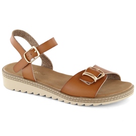 Sandales compensées pour femmes avec boucle, marron, Sergio Leone SK078H brun