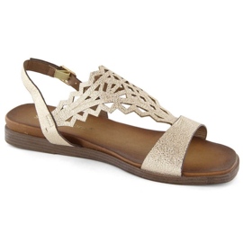 Sergio Leone W SK445 sandales plates ajourées dorées