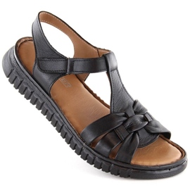 Artiker W HBH78 sandales velcro en cuir, noir