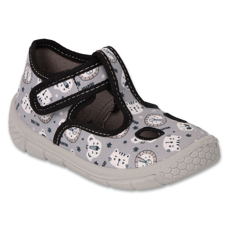Befado chaussons enfants velcro 630P012 chatons gris
