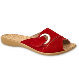Befado chaussons femme avec insert en liège PU 265D027 rouge