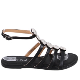 Sandales spartiates femme Logan Noir