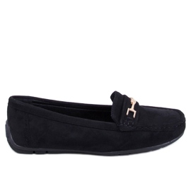 Mocassins femme suède Sourd Noir le noir
