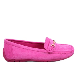 Mocassins femme daim Sourd Fuchsia rose