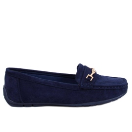 Mocassins femme daim Sourd Navy bleu