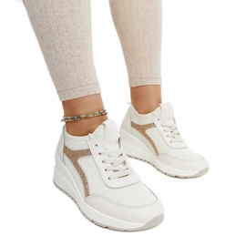 Baskets compensées Hermina beiges