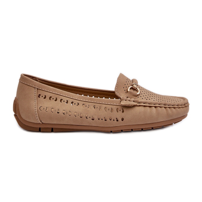 Mocassins Femme Ajourés Avec Décoration Marron Kaydance beige