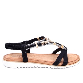 Montier Sandales à perles noires