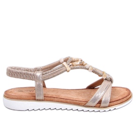 Montier Sandales à perles dorées