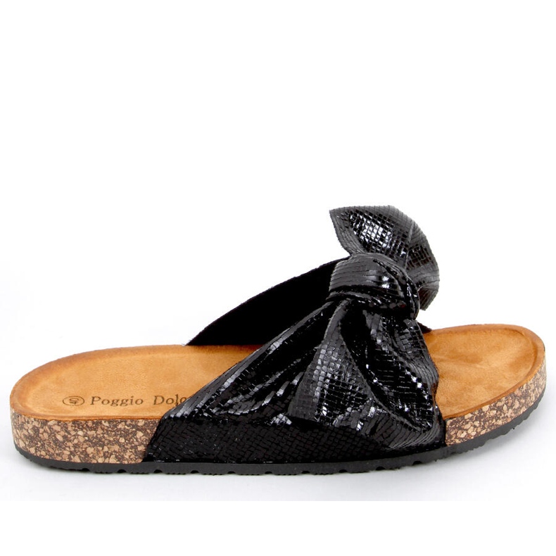 Chaussons en liège avec un nœud Amur Noir le noir