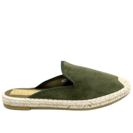 Pantoufles pour femmes espadrilles vertes Carmen