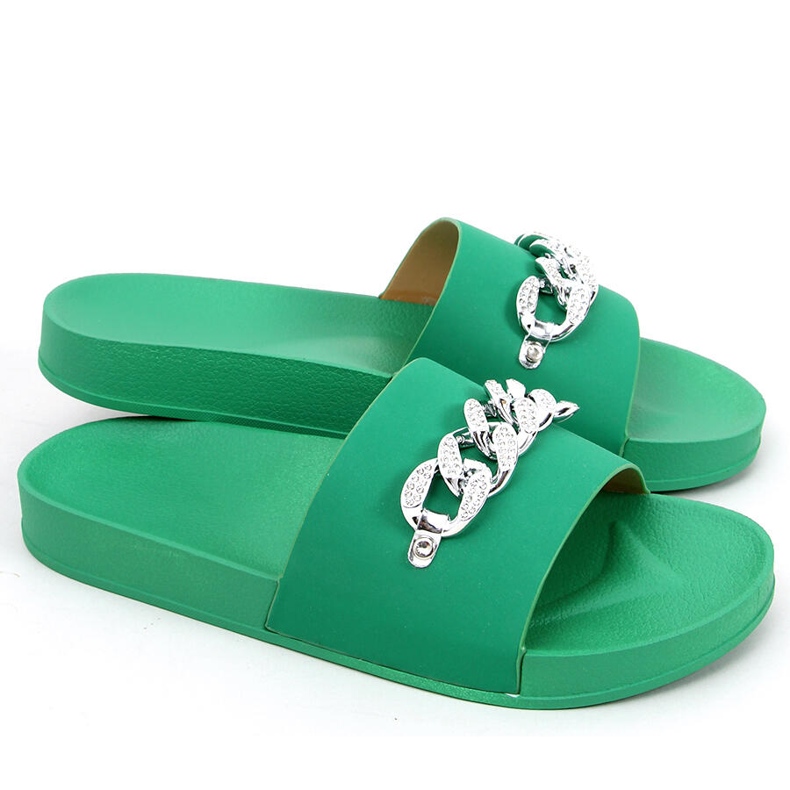 Babouches Tilia Green avec chaîne vert Babouches Tilia Green avec chaîne vert