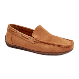 Mocassins à enfiler en daim Camel Rayan pour hommes brun