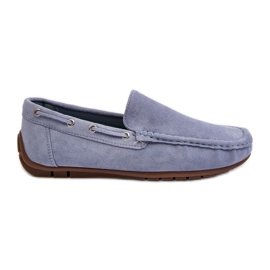Mocassins Slip-On En Daim Pour Homme Bleu Rayan