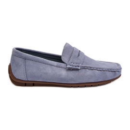 Mocassins en daim Wesley homme de coloris bleu