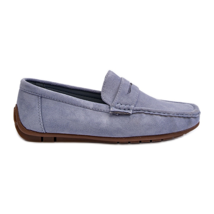 Mocassins en daim Wesley homme de coloris bleu