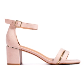 Sandales à talons hauts en daim rose