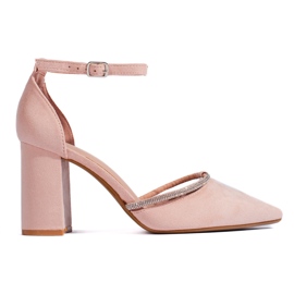 Escarpins à talons en daim beige